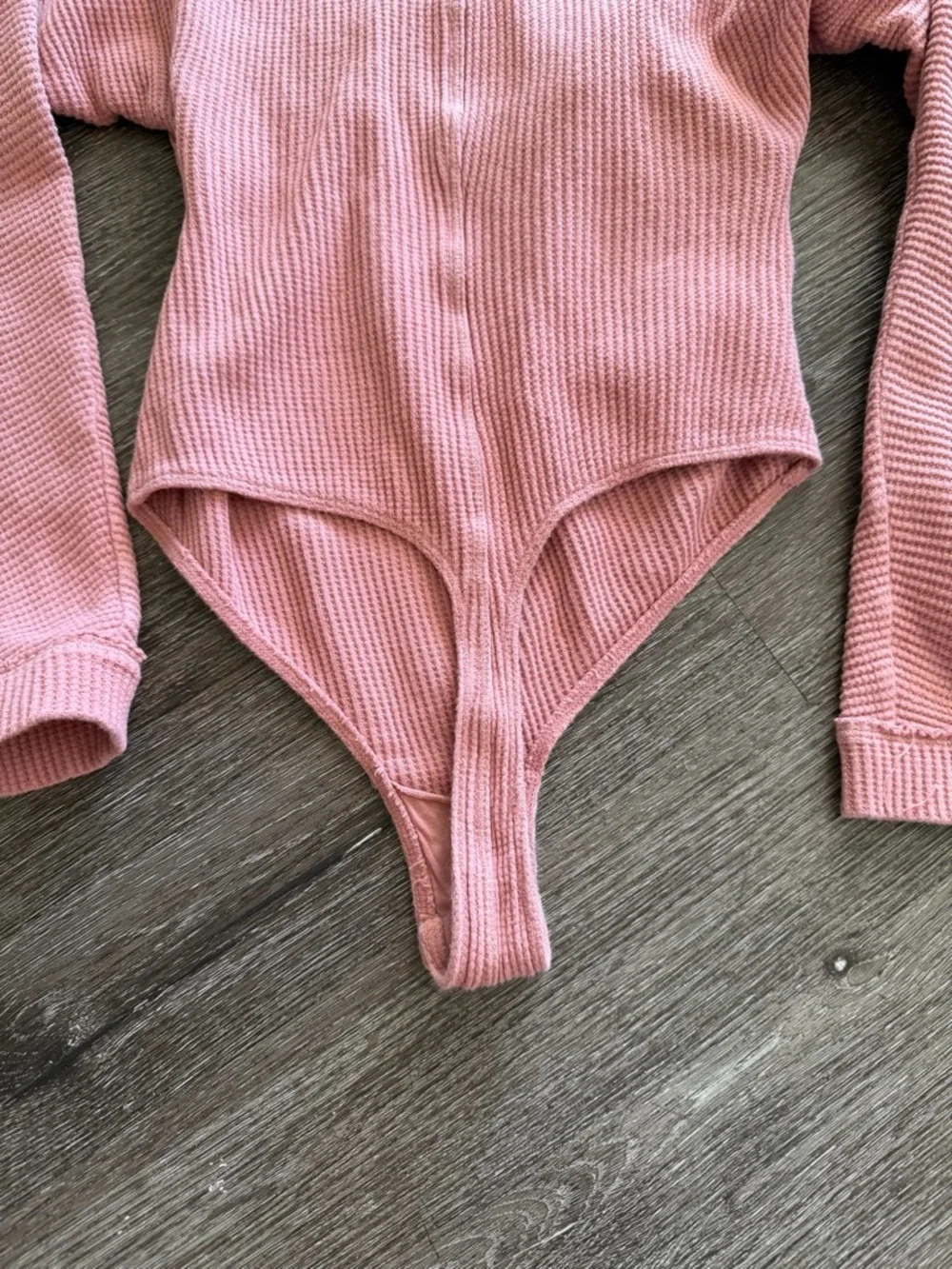 Free People Dusty Rose Ribbed Bodysuit